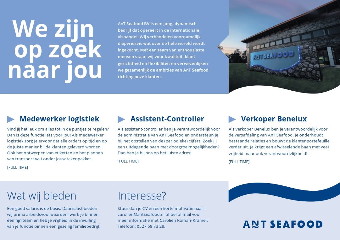 Vacatures AnT Seafood